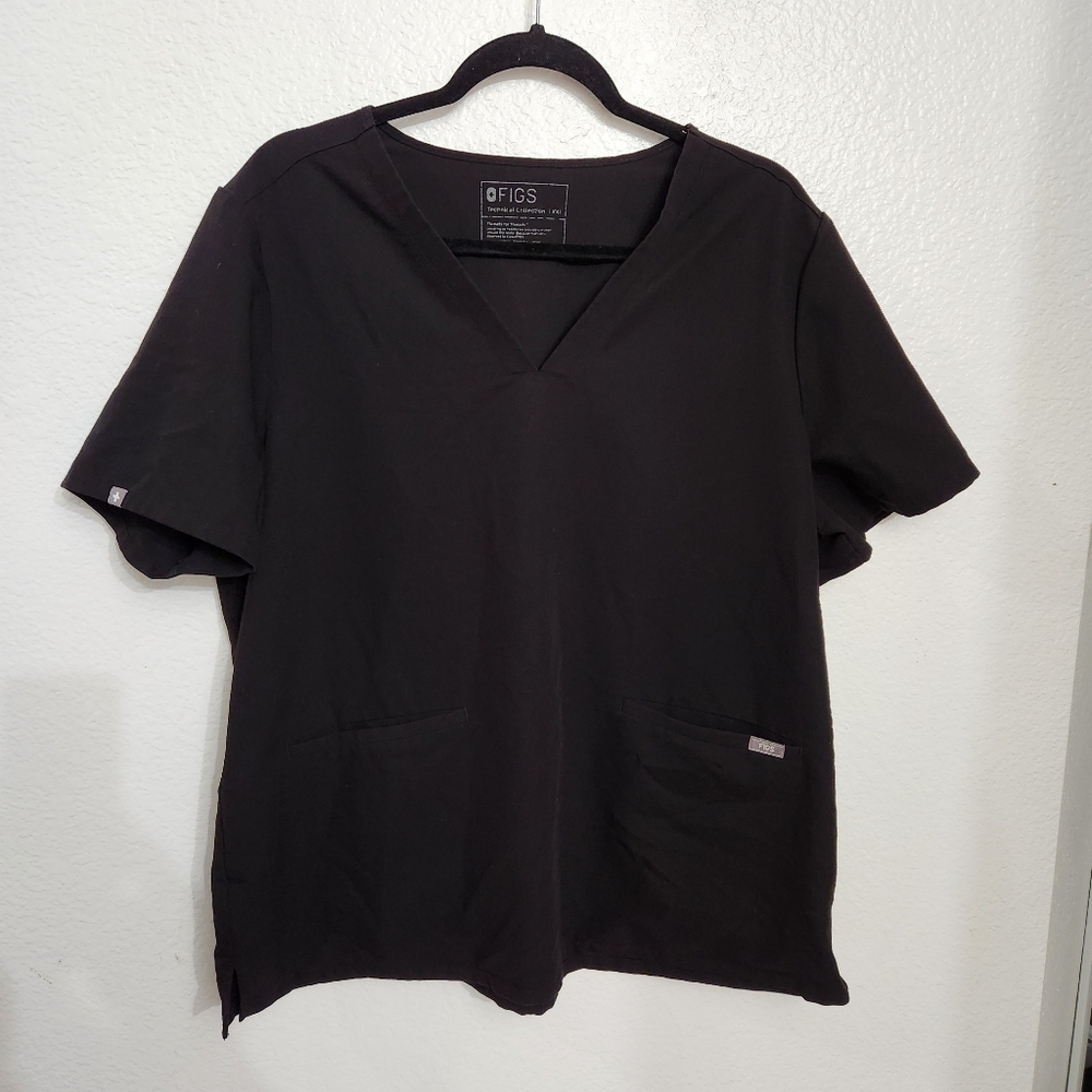 Figs Casma Three-Pocket Scrub Top Women's size XXL black